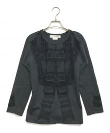 COMME des GARCONS COMME des GARCONS（コムデギャルソン コムデギャルソン）の古着「ベロア装飾フリルスウェット」｜ブラック