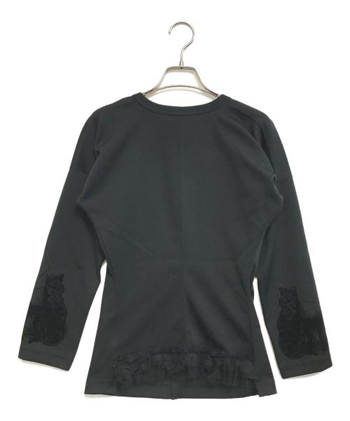 COMME des GARCONS COMME des GARCONS（コムデギャルソン コムデギャルソン）COMME des GARCONS COMME des GARCONS (コムデギャルソン コムデギャルソン) ベロア装飾フリルスウェット ブラック サイズ:Sの古着・服飾アイテム
