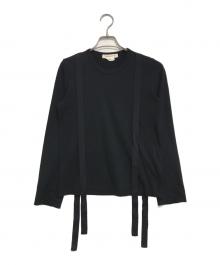 COMME des GARCONS（コムデギャルソン）の古着「短冊L/Sカットソー」｜ブラック