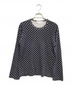 COMME des GARCONS COMME des GARCONSコムデギャルソン コムデギャルソン）の古着「ドット柄ロングスリーブカットソー」｜ネイビー