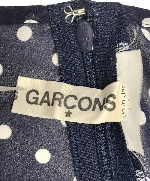 COMME des GARCONS（コムデギャルソン）COMME des GARCONS (コムデギャルソン) ドット柄シアーノースリーブワンピース ネイビー サイズ:表記なしの古着・服飾アイテム