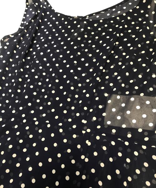 COMME des GARCONS（コムデギャルソン）COMME des GARCONS (コムデギャルソン) ドット柄シアーノースリーブワンピース ネイビー サイズ:表記なしの古着・服飾アイテム