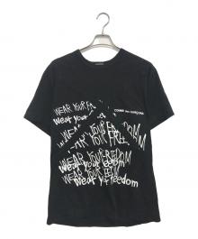 COMME des GARCONS HOMME PLUS（コムデギャルソンオムプリュス）の古着「メッセージカットッソー」｜ブラック