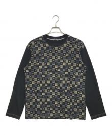 COMME des GARCONS HOMME（コムデギャルソン オム）の古着「刺繍切替L/Sカットソー」｜ブラック