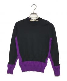 COMME des GARCONS（コムデギャルソン）の古着「バイカラーニット」｜ブラック×パープル