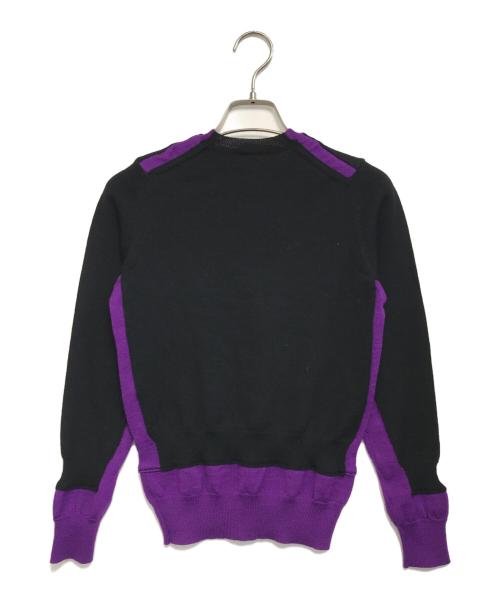COMME des GARCONS（コムデギャルソン）COMME des GARCONS (コムデギャルソン) バイカラーニット ブラック×パープル サイズ:表記なしの古着・服飾アイテム