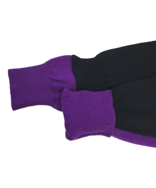 COMME des GARCONS（コムデギャルソン）COMME des GARCONS (コムデギャルソン) バイカラーニット ブラック×パープル サイズ:表記なしの古着・服飾アイテム
