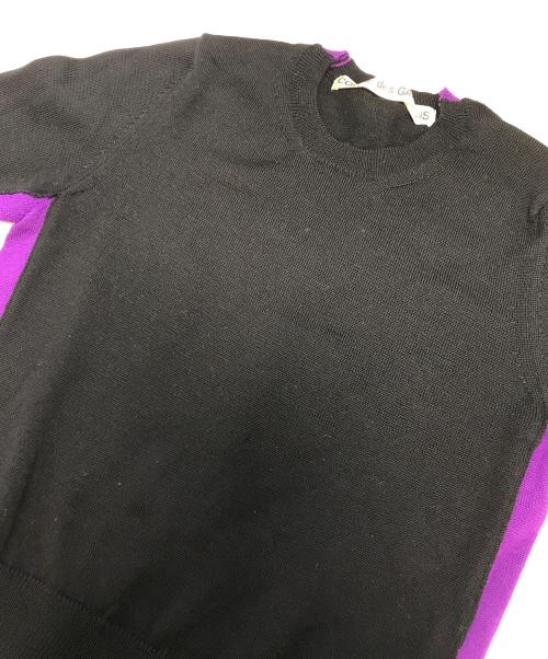 COMME des GARCONS（コムデギャルソン）COMME des GARCONS (コムデギャルソン) バイカラーニット ブラック×パープル サイズ:表記なしの古着・服飾アイテム