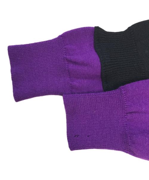 COMME des GARCONS（コムデギャルソン）COMME des GARCONS (コムデギャルソン) バイカラーニット ブラック×パープル サイズ:表記なしの古着・服飾アイテム