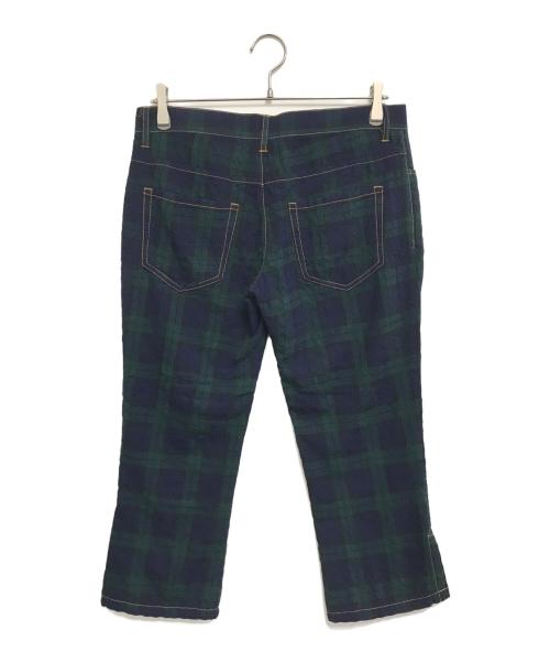 tricot COMME des GARCONS（トリココムデギャルソン）tricot COMME des GARCONS (トリココムデギャルソン) 縮絨チェックパンツ グリーン サイズ:Sの古着・服飾アイテム