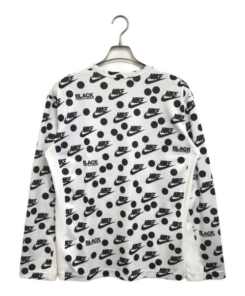 BLACK COMME des GARCONS（ブラックコムデギャルソン）BLACK COMME des GARCONS (ブラックコムデギャルソン) NIKE (ナイキ) ロゴドットL/Sカットソー ホワイト サイズ:XLの古着・服飾アイテム