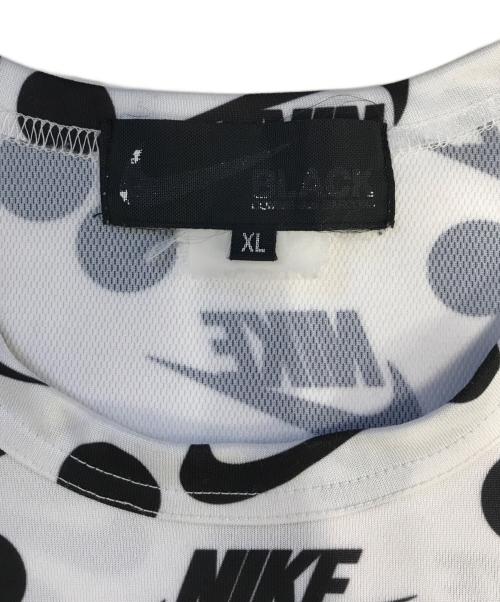 BLACK COMME des GARCONS（ブラックコムデギャルソン）BLACK COMME des GARCONS (ブラックコムデギャルソン) NIKE (ナイキ) ロゴドットL/Sカットソー ホワイト サイズ:XLの古着・服飾アイテム