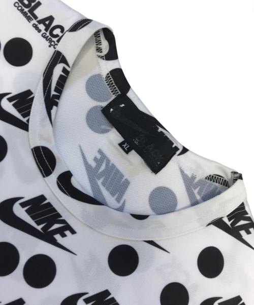 BLACK COMME des GARCONS（ブラックコムデギャルソン）BLACK COMME des GARCONS (ブラックコムデギャルソン) NIKE (ナイキ) ロゴドットL/Sカットソー ホワイト サイズ:XLの古着・服飾アイテム