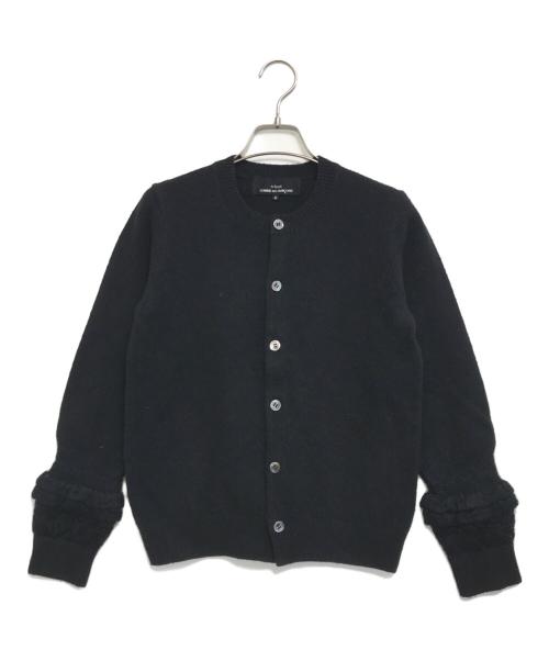 tricot COMME des GARCONS（トリココムデギャルソン）tricot COMME des GARCONS (トリココムデギャルソン) 袖フリルニットカーディガン ブラック サイズ:Sの古着・服飾アイテム