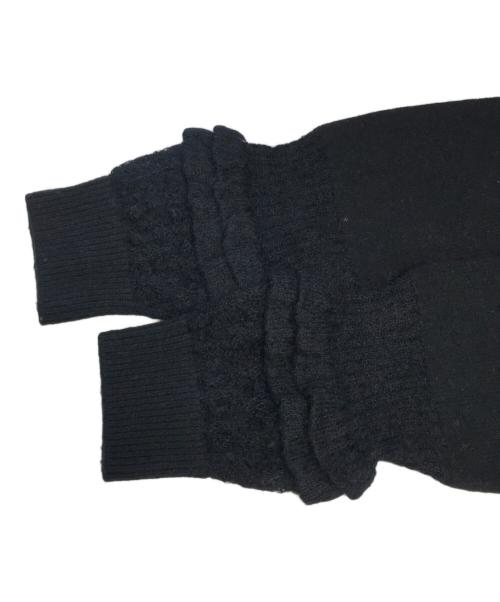 tricot COMME des GARCONS（トリココムデギャルソン）tricot COMME des GARCONS (トリココムデギャルソン) 袖フリルニットカーディガン ブラック サイズ:Sの古着・服飾アイテム