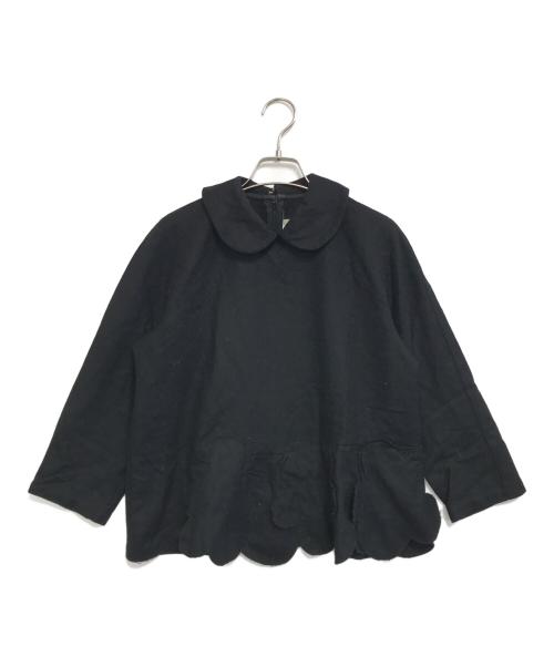COMME des GARCONS COMME des GARCONS（コムデギャルソン コムデギャルソン）COMME des GARCONS COMME des GARCONS (コムデギャルソン コムデギャルソン) 変形丸襟ウールブラウス ブラック サイズ:Sの古着・服飾アイテム