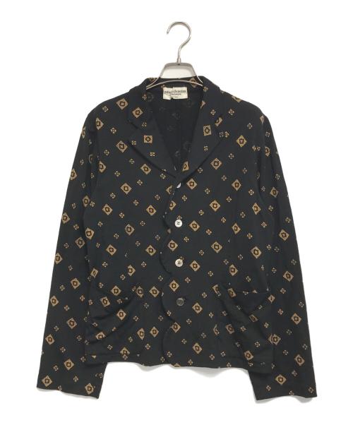 ROBE DE CHAMBRE COMME DES GARCONS（ローブドシャンブル コムデギャルソン）ROBE DE CHAMBRE COMME DES GARCONS (ローブドシャンブル コムデギャルソン) 総柄変形ジャケット ブラック サイズ:表記なしの古着・服飾アイテム