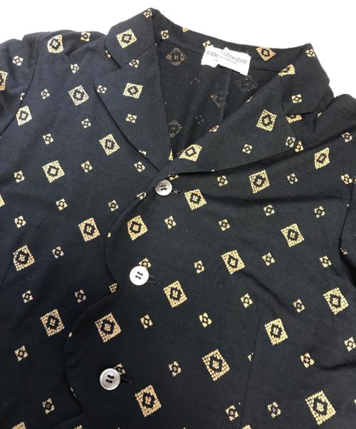 ROBE DE CHAMBRE COMME DES GARCONS（ローブドシャンブル コムデギャルソン）ROBE DE CHAMBRE COMME DES GARCONS (ローブドシャンブル コムデギャルソン) 総柄変形ジャケット ブラック サイズ:表記なしの古着・服飾アイテム