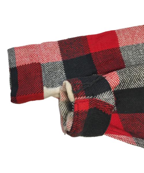 ROOMY RICHARD（ルーミーリチャード）ROOMY RICHARD (ルーミーリチャード) マチ付きチェックネルシャツ レッド サイズ:15の古着・服飾アイテム