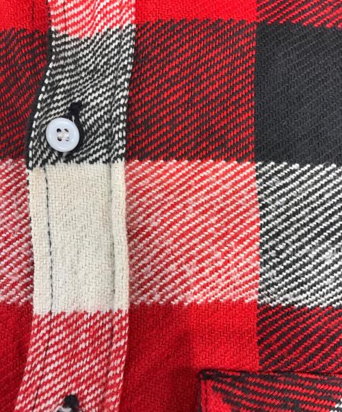 ROOMY RICHARD（ルーミーリチャード）ROOMY RICHARD (ルーミーリチャード) マチ付きチェックネルシャツ レッド サイズ:15の古着・服飾アイテム