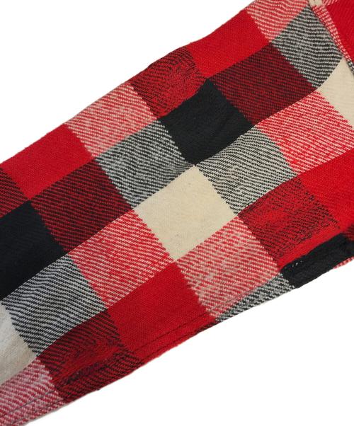 ROOMY RICHARD（ルーミーリチャード）ROOMY RICHARD (ルーミーリチャード) マチ付きチェックネルシャツ レッド サイズ:15の古着・服飾アイテム