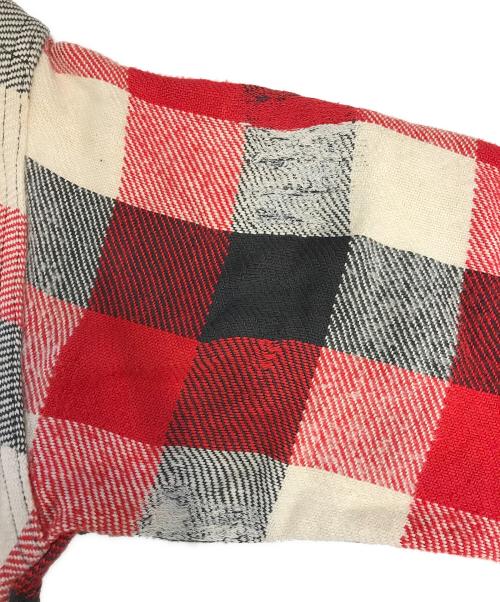 ROOMY RICHARD（ルーミーリチャード）ROOMY RICHARD (ルーミーリチャード) マチ付きチェックネルシャツ レッド サイズ:15の古着・服飾アイテム