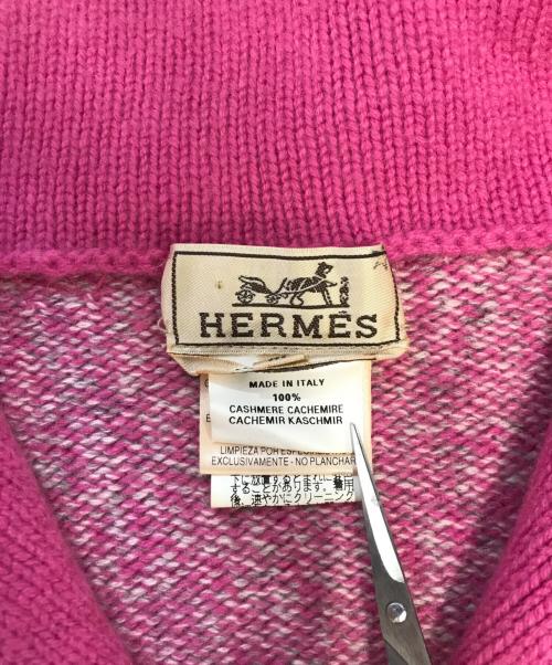 HERMES（エルメス）HERMES (エルメス) ハーフジップカシミヤニット ピンク サイズ:Ｍの古着・服飾アイテム