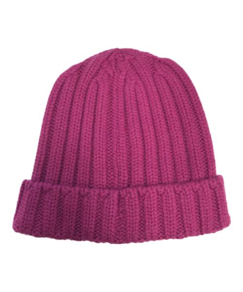 HERMES（エルメス）HERMES (エルメス) カシミヤニット帽 ピンクの古着・服飾アイテム