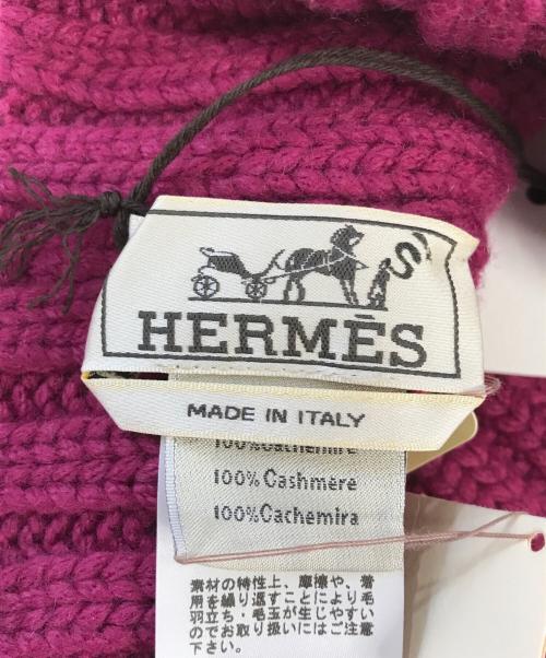 HERMES（エルメス）HERMES (エルメス) カシミヤニット帽 ピンクの古着・服飾アイテム