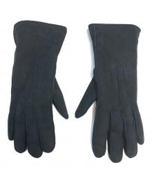 HERMES（エルメス）の古着「ラビットファーレザーグローブ」｜ブラック