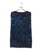 Jean Paul GAULTIER SOLEILジャンポールゴルチェ ソレイユ）の古着「ノースリーブ総柄ベロアカットソー」｜ブルー