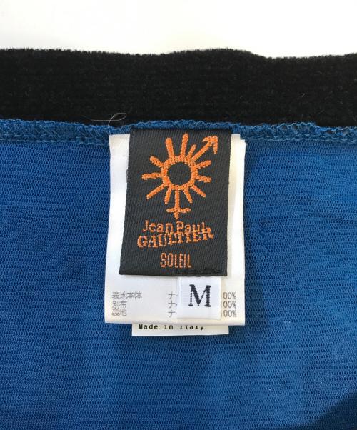 Jean Paul GAULTIER SOLEIL（ジャンポールゴルチェ ソレイユ）Jean Paul GAULTIER SOLEIL (ジャンポールゴルチェ ソレイユ) ノースリーブ総柄ベロアカットソー ブルー サイズ:Ｍの古着・服飾アイテム