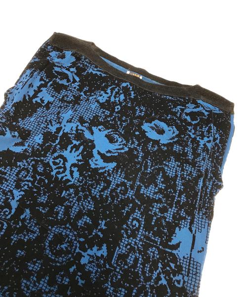 Jean Paul GAULTIER SOLEIL（ジャンポールゴルチェ ソレイユ）Jean Paul GAULTIER SOLEIL (ジャンポールゴルチェ ソレイユ) ノースリーブ総柄ベロアカットソー ブルー サイズ:Ｍの古着・服飾アイテム