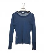Jean Paul Gaultier FEMMEジャンポールゴルチエ フェム）の古着「リブニットパワーネットカットソー」｜ブルー