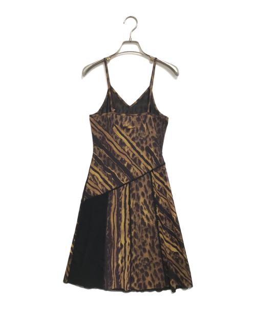 Jean Paul Gaultier FEMME（ジャンポールゴルチエ フェム）Jean Paul Gaultier FEMME (ジャンポールゴルチエ フェム) パワーネットワンピース ブラウン サイズ:40の古着・服飾アイテム
