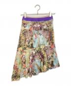 Jean Paul Gaultier FEMMEジャンポールゴルチエ フェム）の古着「アシンメトリーパワーネットスカート」｜マルチカラー