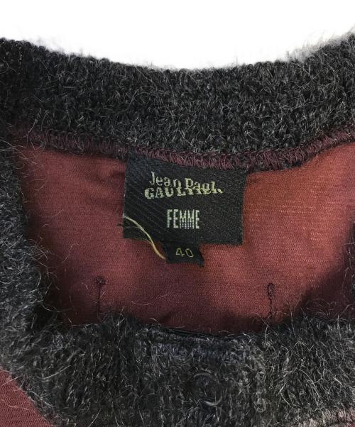 Jean Paul Gaultier FEMME（ジャンポールゴルチエ フェム）Jean Paul Gaultier FEMME (ジャンポールゴルチエ フェム) ニット切替パワーネットシャツ レッド サイズ:40の古着・服飾アイテム