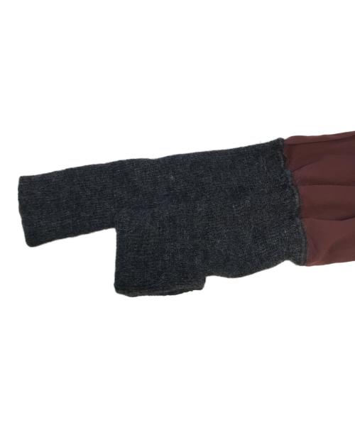 Jean Paul Gaultier FEMME（ジャンポールゴルチエ フェム）Jean Paul Gaultier FEMME (ジャンポールゴルチエ フェム) ニット切替パワーネットシャツ レッド サイズ:40の古着・服飾アイテム