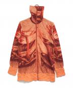 Jean Paul Gaultier FEMMEジャンポールゴルチエ フェム）の古着「リブニットパワーネットジャケット」｜オレンジ