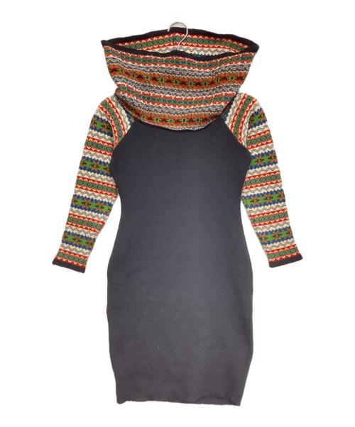 JUNIOR GAULTIER（ジュニアゴルチエ）JUNIOR GAULTIER (ジュニアゴルチエ) ニットワンピース ブラック サイズ:40の古着・服飾アイテム