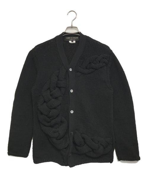 COMME des GARCONS HOMME PLUS（コムデギャルソンオムプリュス）COMME des GARCONS HOMME PLUS (コムデギャルソンオムプリュス) ケーブルニットカーディガン ブラック サイズ:Sの古着・服飾アイテム