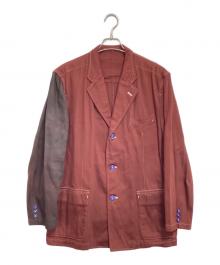 COMME des GARCONS HOMME（コムデギャルソン オム）の古着「片袖切替テーラードジャケット」｜レッド