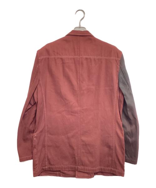 COMME des GARCONS HOMME（コムデギャルソン オム）COMME des GARCONS HOMME (コムデギャルソン オム) 片袖切替テーラードジャケット レッド サイズ:Ｍの古着・服飾アイテム