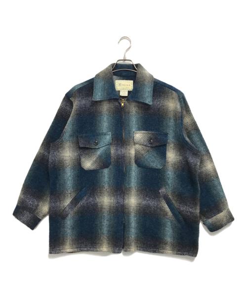 MELTON（メルトン）MELTON (メルトン) ウールチェックジャケット ブルー×グレー サイズ:Ⅼの古着・服飾アイテム