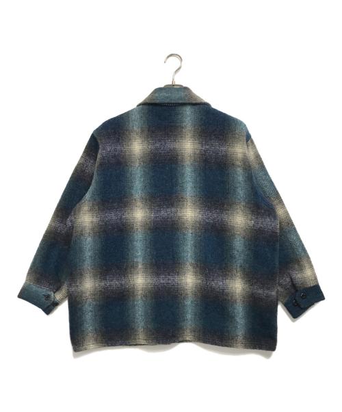 MELTON（メルトン）MELTON (メルトン) ウールチェックジャケット ブルー×グレー サイズ:Ⅼの古着・服飾アイテム