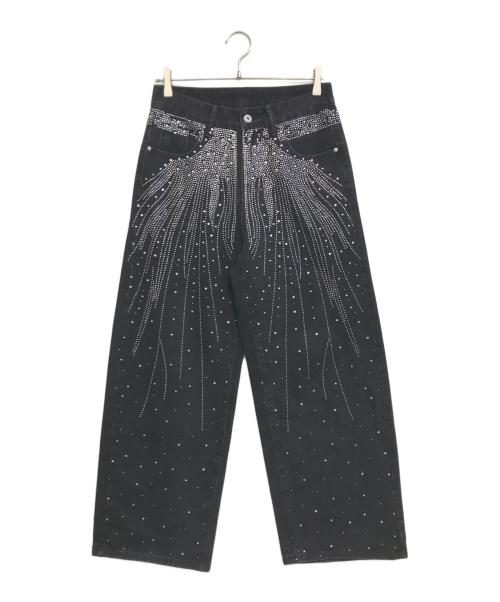 OPIUM（オピウム）OPIUM (オピウム) Rhinestone Wide Baggy Pants ブラック サイズ:Ｍの古着・服飾アイテム