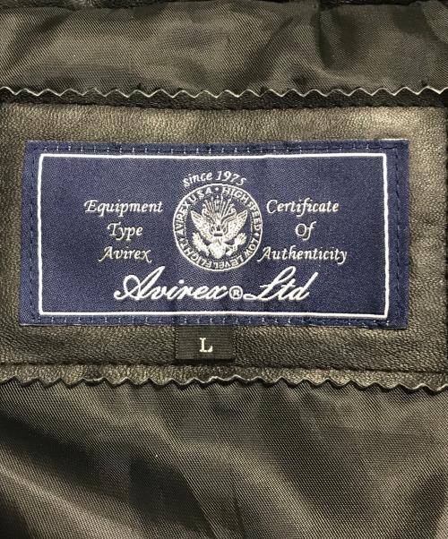 AVIREX（アヴィレックス）AVIREX (アヴィレックス) レザーダウンジャケット ブラック サイズ:Lの古着・服飾アイテム