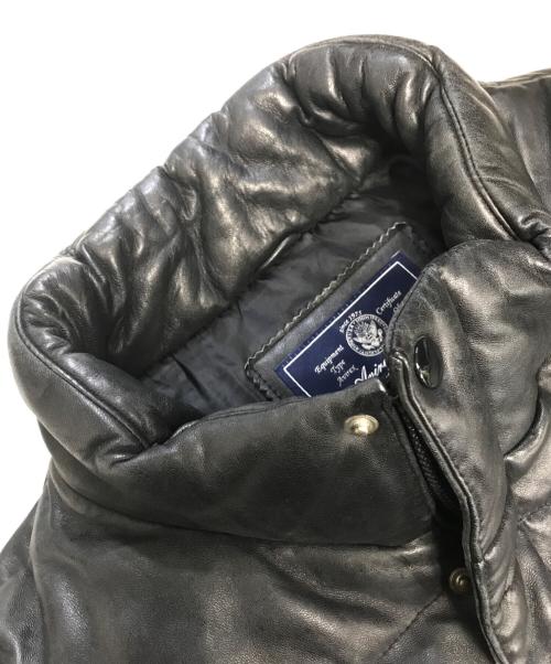 AVIREX（アヴィレックス）AVIREX (アヴィレックス) レザーダウンジャケット ブラック サイズ:Lの古着・服飾アイテム