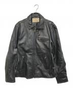 AVIREXアヴィレックス）の古着「レザーライダースジャケット」｜ブラック