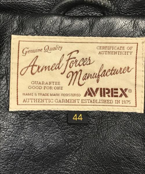 AVIREX（アヴィレックス）AVIREX (アヴィレックス) レザーライダースジャケット ブラック サイズ:44の古着・服飾アイテム